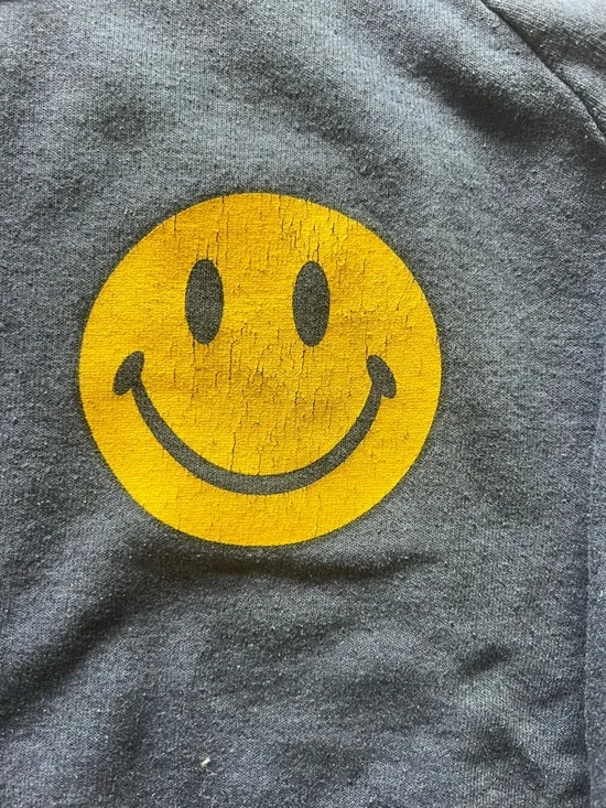 Aviator Nation Smiley Patch Navy Crewneck Sweatshirt - Picture 3 of 4